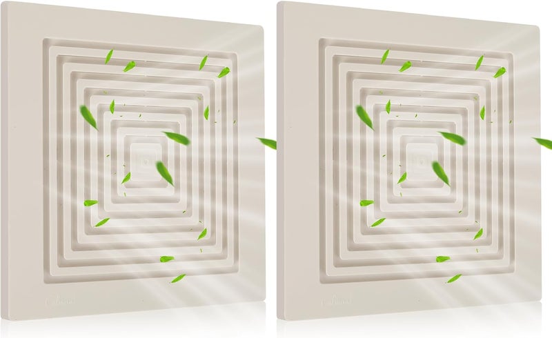 Calvana (2-Pack) BP90 Bathroom Exhaust Fan Cover, 9-1/4" x 9" Vent Cover Replacement, Compatible with Broan-NuTone, Square Ceiling or Wall-Mount, Fits Models BP46 663 670 671 675 688 689, White - Image 1